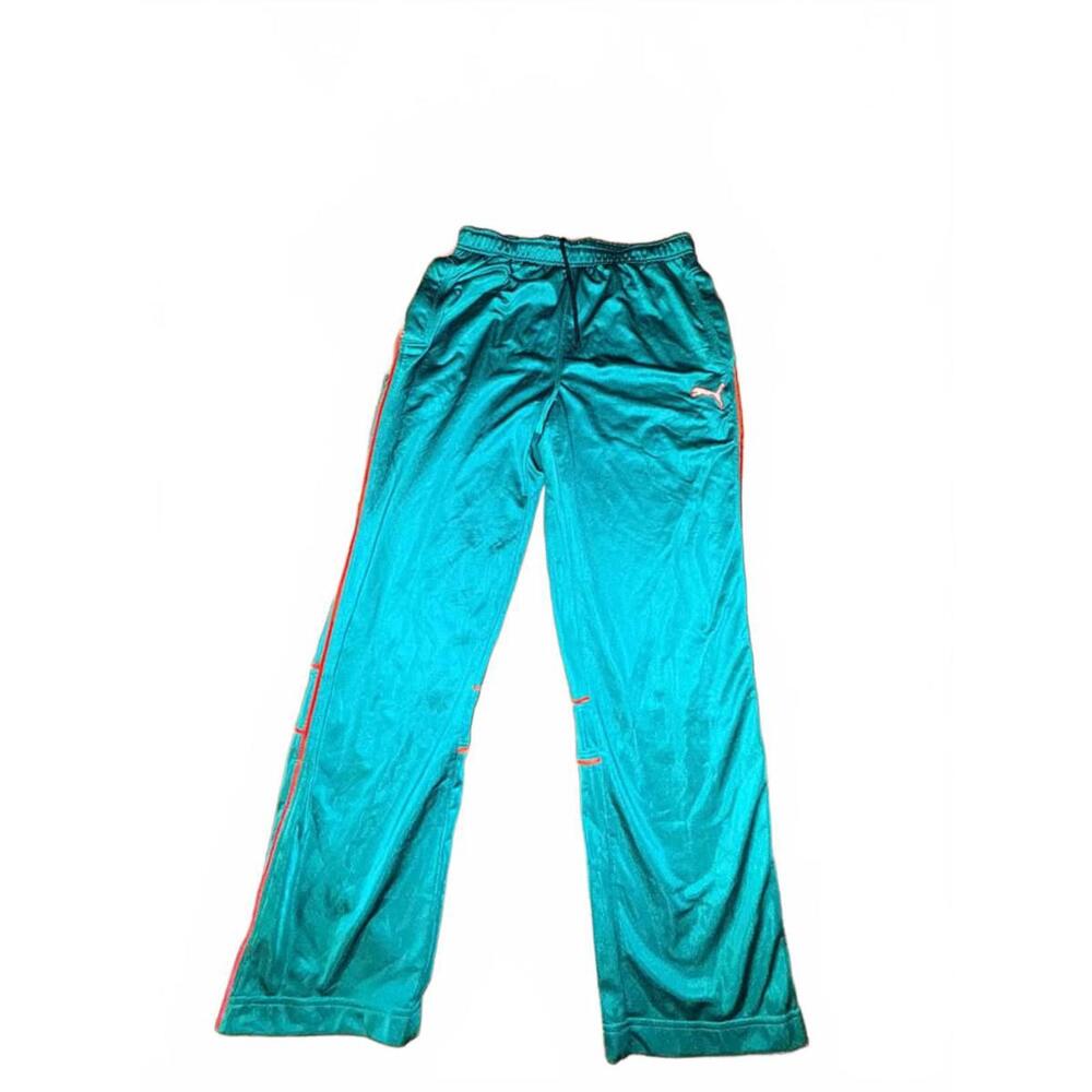 Puma Teal Track Pants with Red Stripes XL